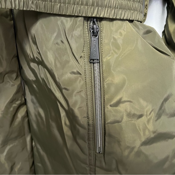Laundry by Shelli Segal Hooded Belted Parka Jacket In MilitGry -Military Color - Picture 10 of 16